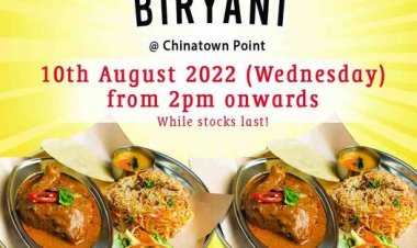 (10 Aug @ 2pm) Prata Wala 1 for 1 biryani @ Chinatown Point Today only !!