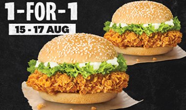 (Till 17 Aug 2022) KFC 1 for 1 Zinger burger or original recipe burger at $6.70 only hurry up