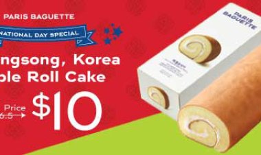(Till 31 Aug 2022) Paris Baguette x NDP voucher $10 Cheongsong Korean Apple roll cake (UP $16.50)