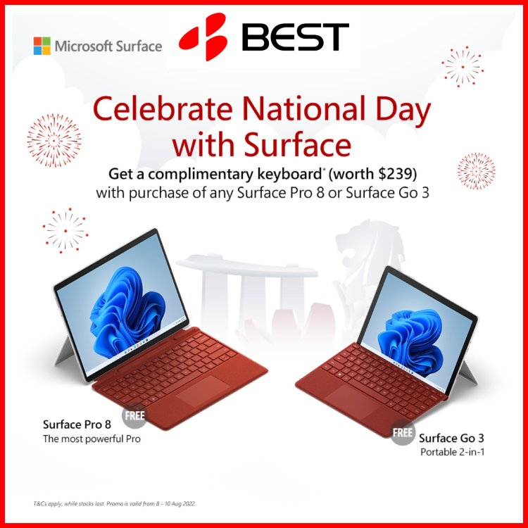 (National Day 2022) Best Denki x Microsoft surface free keyboard (worth $239) with purchase of surface pro 8 or surface go 3