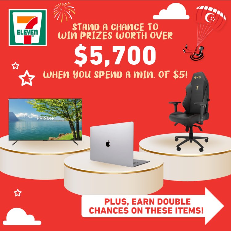 (3 to 30 Aug 2022) 7 Eleven lucky draw up to $5700 spend min $5 to qualify for 1 ticket