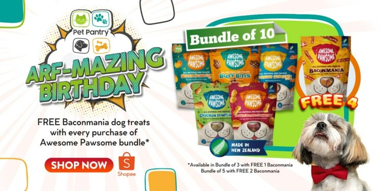 (Till further notice) Pet Pantry Shopee up to 41% off when you buy bundle of 10 dog treat