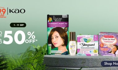 (9.9) Kao Shopee up to 50% off Liese Laurier Attack Magiclean Biore 10% shop voucher too till 11 Sep