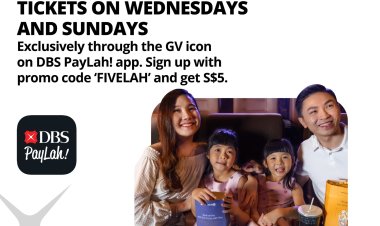 Golden Village x DBS Paylah $2.50 off movie ticket purchase with GV icon on Paylah app on Wednesday and Sunday