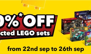 ToysRUs 30% off for selected Lego sets online only (till 26 Sep) and redeem limited edition Lego adventure rides series with min spend $80