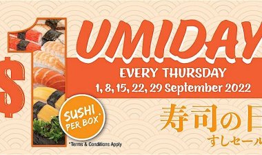 Umi Sushi umiday promo $1 for one box sushi available selected outlets 29 Sep