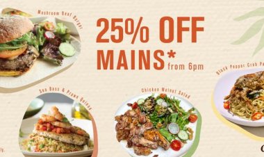 Cedele 25% off for dinner main course from 6pm available at Waterway Point and The Star Vista only