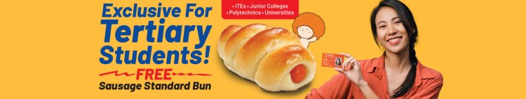 (Till 30 Sep 22) Nets x Breadtalk free sausage bun with $3 spend in Breadtalk exclusively for tertiary students