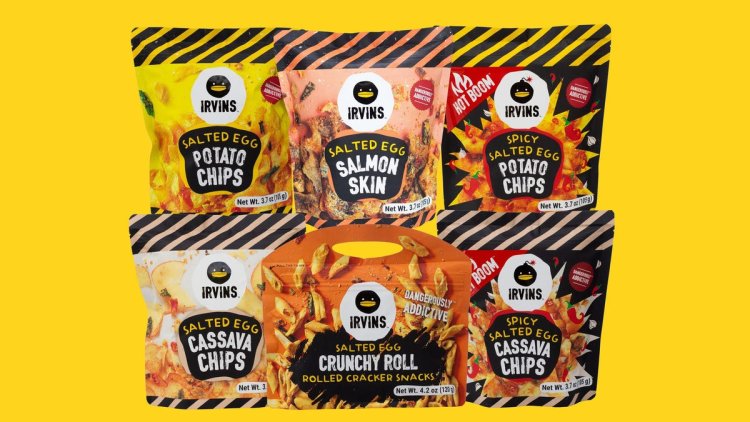 Irwins Salted egg salmon skin , salted egg instant noodle sale (no period stated)