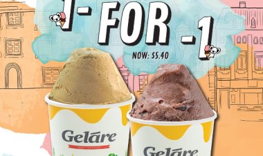Gelare one for one ice cream 5 to 9 Oct 12pm to 3pm only The Star Vista, Paya Lebar Square and AMK Hub