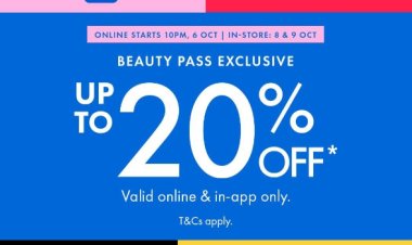 Sephora 20% off online start 6 Oct in store start 8 Oct with min spend $150