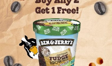 Ben & Jerry's get x1 FREE Non-Dairy Chocolate Fudge Brownie pints with any 2 pints purchase at selected store