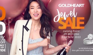 Goldheart jewelry sale Jurong Point 11 to 14 Nov RSVP now for door gift worth more than $80 up to 70% offer too