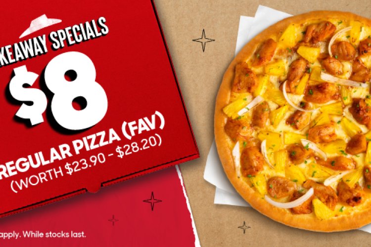 Pizza Hut takeaway special $8 for regular pizza or sharing box for 3