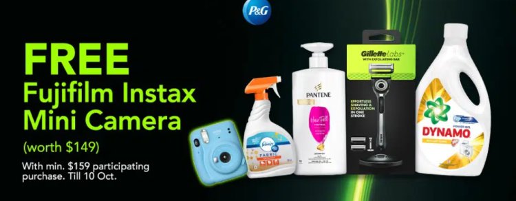 Fair Price x PnG free Fujifilm Instax Mini Camera worth $149 with min sepnd of $159 on PnG products till 10 Oct