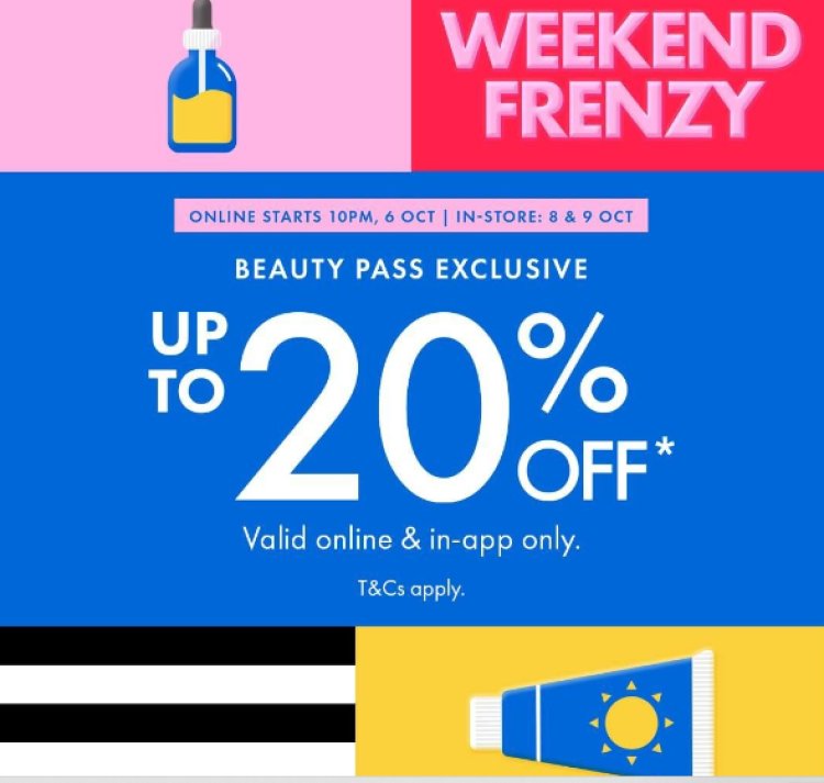 Sephora 20% off online start 6 Oct in store start 8 Oct with min spend $150