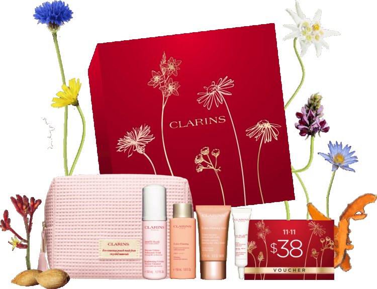 Clarins online exclusive $38 customize your beauty starter kits, till 31 Oct 2022