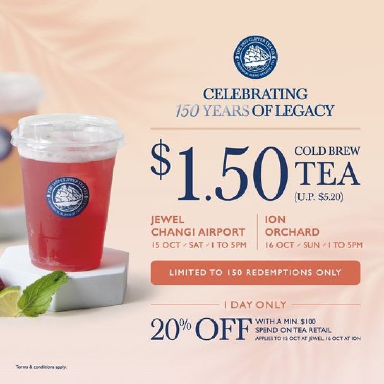 The 1872 Clipper Tea Co celebrating 150 years of quality tea with a 1-day only sweet treat till 16 Oct