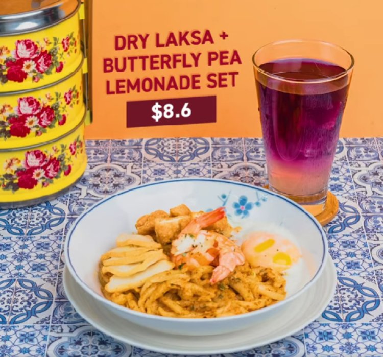 Toast Box Dry laksa + butterfly pea lemonade set only at $8.60 till 31 Oct only