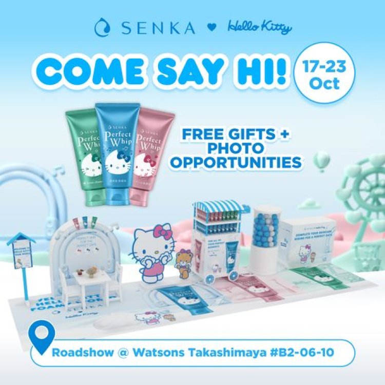 Senka Hello Kitty Perfect Whip Cleanser x Watsons Takashimaya free gifts with purchase till 23 Oct