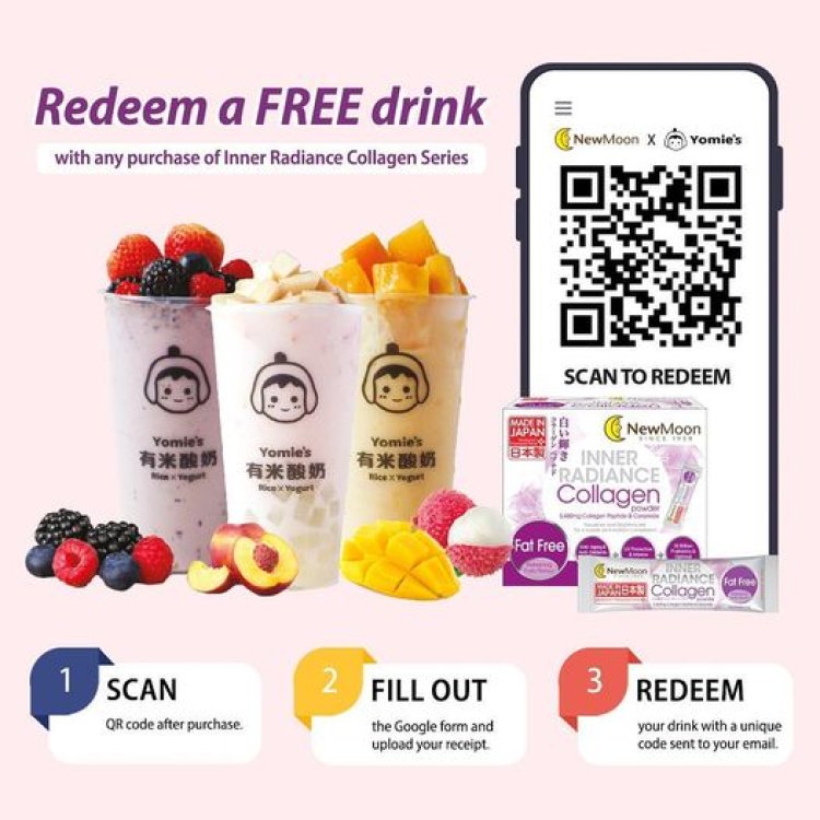 New Moon x Yomie Yogurt buy new moon inner radiance collagen series and redeem Yomie yogurt free till 9 Nov