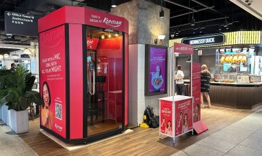 Karaoke booth and i-light breaks machine at Kopitiam "take a break at Kopitiam" now spend $6 to redeem a chance to play
