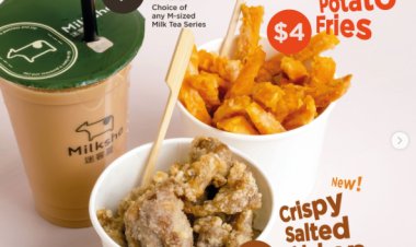 Milksha free new product tasting sample Taiwanese snacks with every drink purchased at selected Milksha outlet
