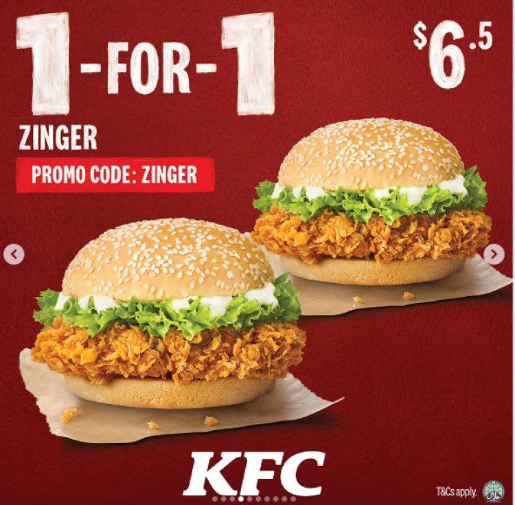 KFC 1 for 1 coupon comeback Fried chicken zinger burger cheese fries and more till 22 Nov
