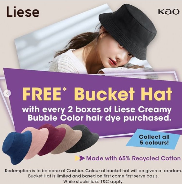 Welcia BHG Liese creamy bubble color buy 2 get free bucket hat till 30 Nov