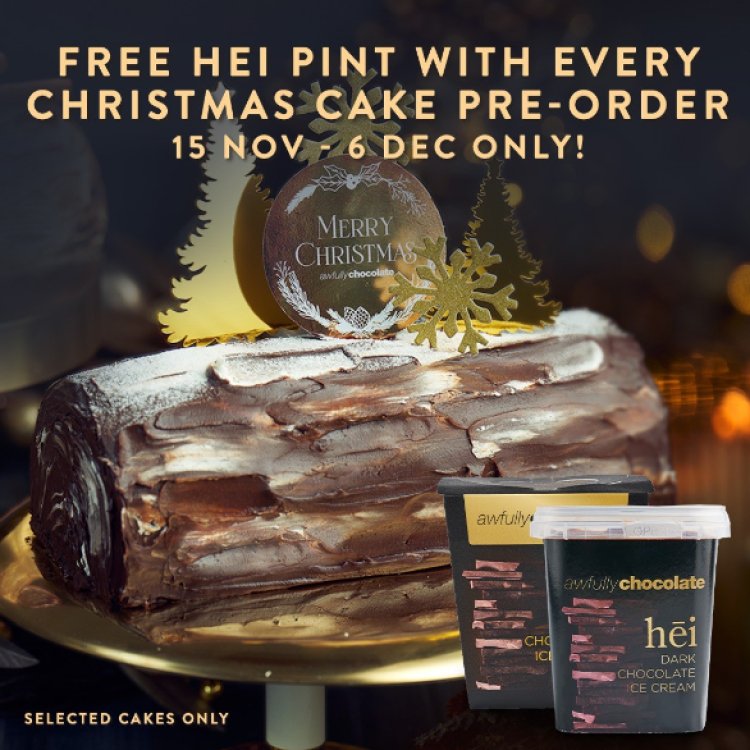 Awfullychocolate free Hei ice cream 1 Pint with every Christmas cake pre-order till 6 Dec only