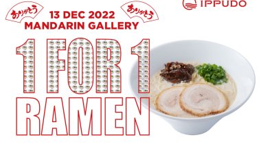 Ippudo Ramen at mandarin Gallery 1 for 1 special on 13 Dec for Facebook fans