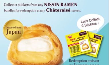 Chateraise x Nissin free Chateraise Double Fantasy Cream Puff when you collect 2 stickers redemption till 31 Jan