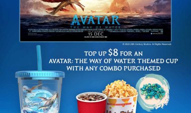 Shaw Theatres top up $8 for Avatar : The Way of Water themed cup with any combo purchase