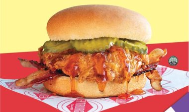 Fatburger & Buffalo's Hot Honey Crispy Chicken Sandwich try it today limited time product only
