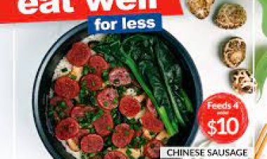 Fair Price eat well for less meal under $10 Chinese sausage and mushroom rice