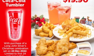 Long John Silver free Coca Cola tumbler with purchase of Long John Silver Christmas celebration set on 24 Dec