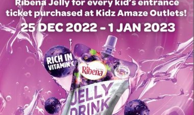 Kidz Amaze Indoor Playground free packet Ribena Jelly for every kid's ticket purchased at Kidz Amaze Outlets till 1 Jan