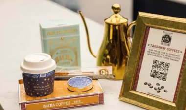 Bvlgari pop up store at Ion Orchard Bvlgari bar x Bacha Coffee limited edition drink at venue