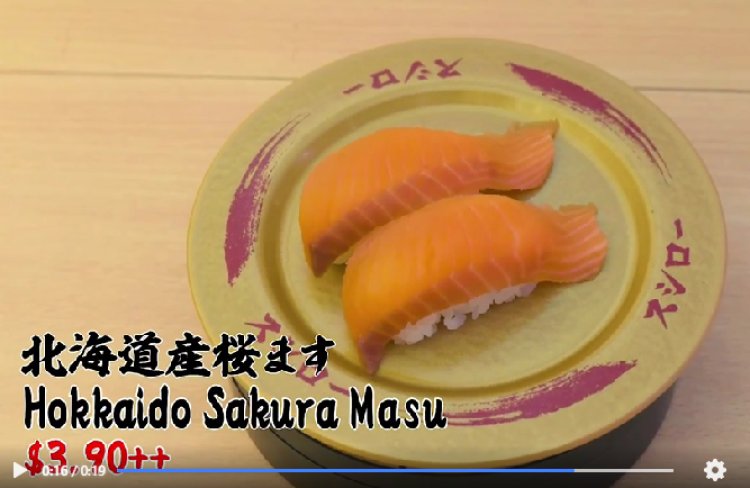 Sushiro limited edition Sakura Masu or known as Cherry Salmon in store now