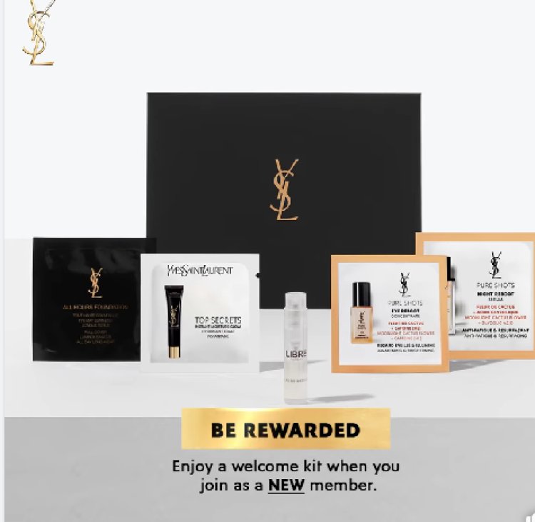 YSL free shipping and free welcome gift for new member with minimum spending