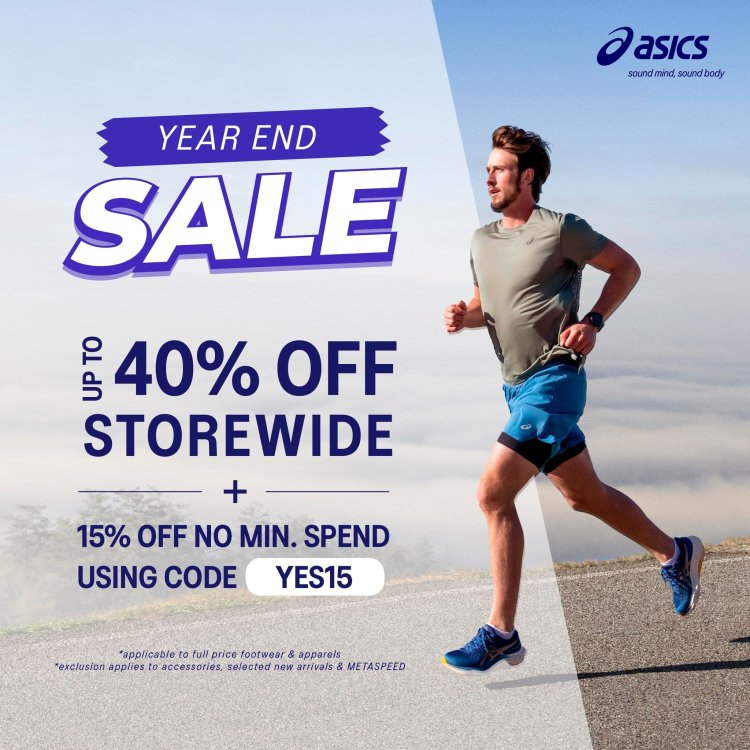 asics year end sale up to 40% off storewide + 15% off no min spend