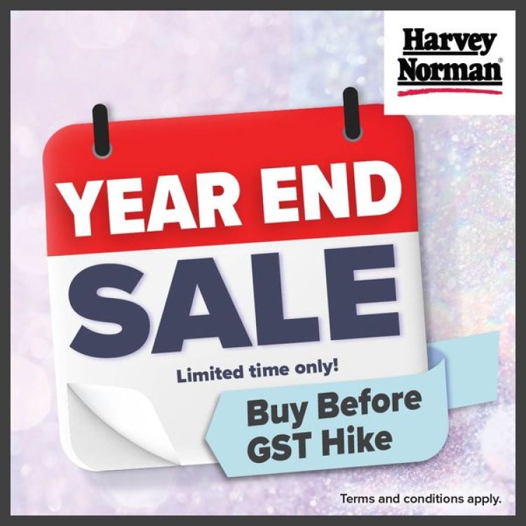 Harvey Norman year end sale enjoy 7% GST absorbed and 8% rebate on selected items