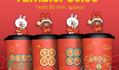 Year of Rabbit Line Friends limited edition tumbler at Cheers and Fair Price Xpress till 8 Feb