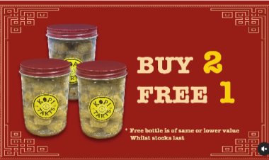 Kopi and Tarts buy 2 free 1 Lunar new year cookies promotion