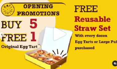 Kopi and Tarts new opening Admiralty Place buy 5 free 1 original egg tart till 28 Feb