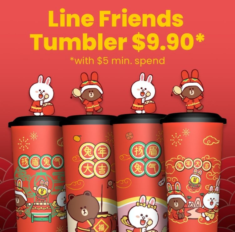 Year of Rabbit Line Friends limited edition tumbler at Cheers and Fair Price Xpress till 8 Feb