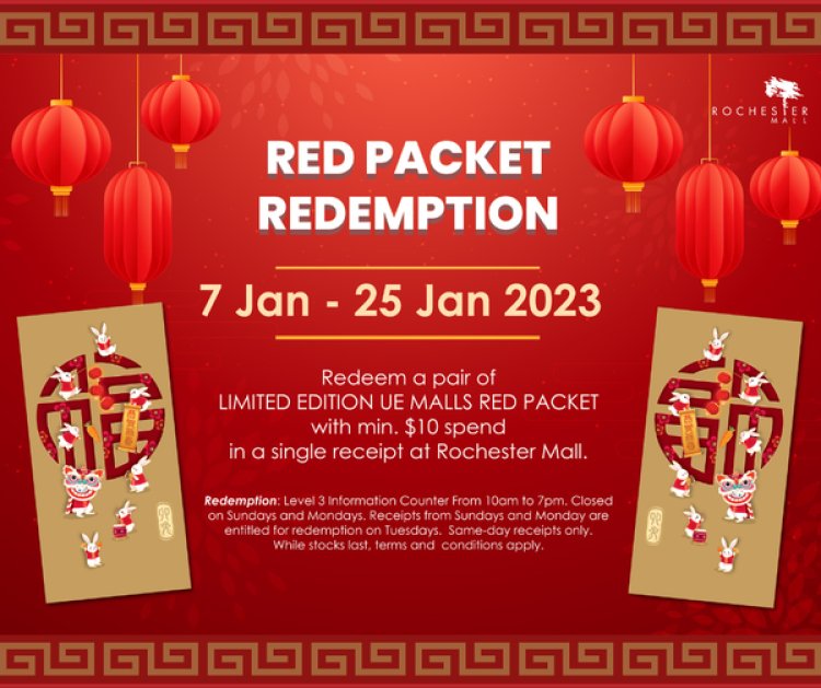 Rochester Mall free red packets with $10 spend in single receipt at mall
