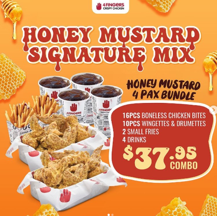 4Fingers Crispy Chicken Honey Mustard bundle $37.95 combo for 4 person