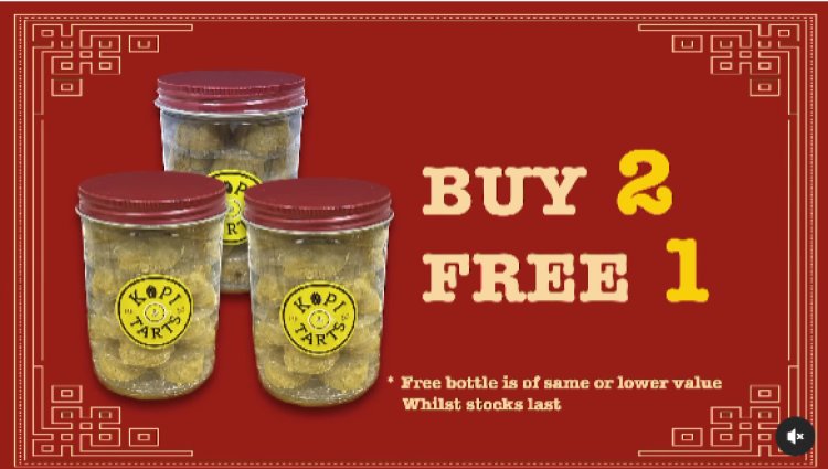 Kopi and Tarts buy 2 free 1 Lunar new year cookies promotion