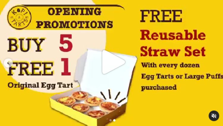 Kopi and Tarts new opening Admiralty Place buy 5 free 1 original egg tart till 28 Feb